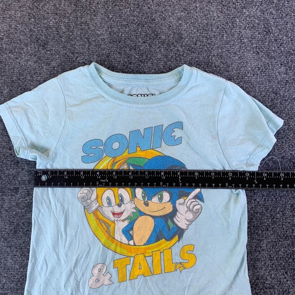 Sonic The Hedgehog 2 Sonic & Tails Tee Shirt Unisex Kids S (6/6X) Blue Graphic